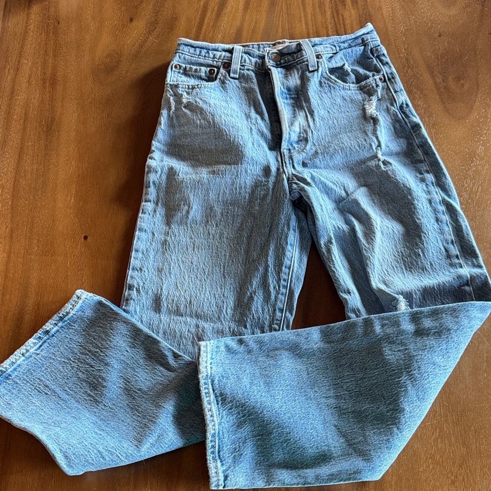 Levi's Light Blue Ribcage Straight Ankle Premium Jeans Size 26, EUC